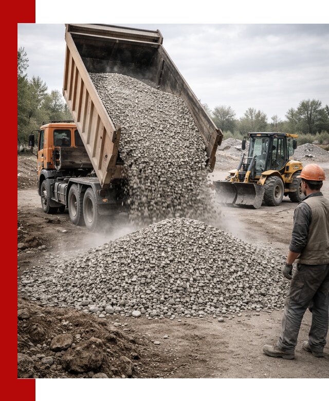 Доставка щебня в Коркине крупными и мелкими фракциями