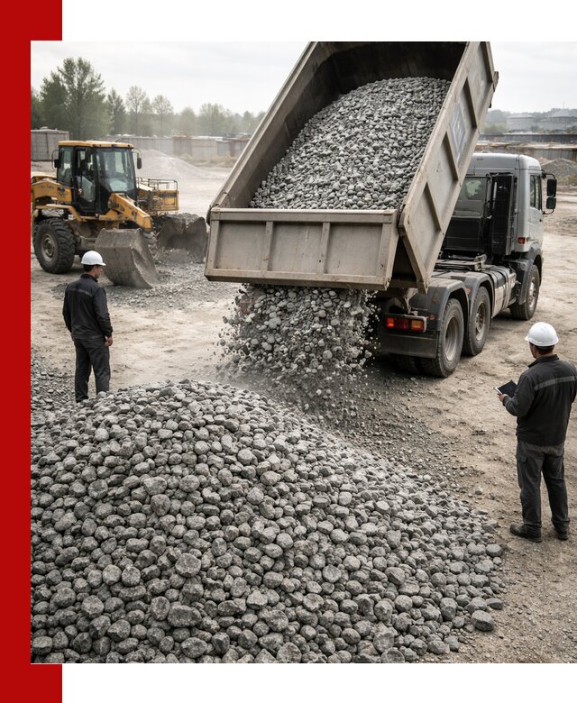 Доставка гранитного щебня фракции 20-40 в Коркине