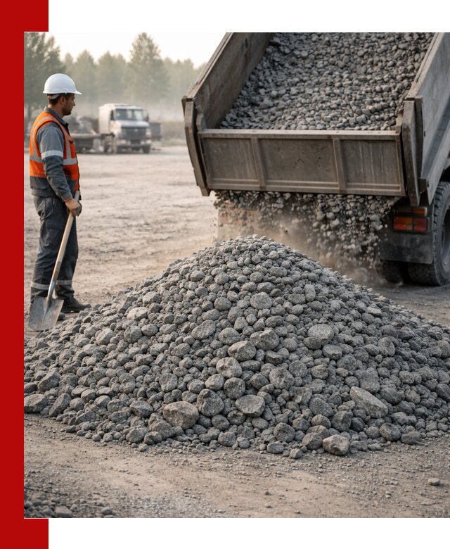 Гранитный щебень фракции 100–201 для строительства в Коркине