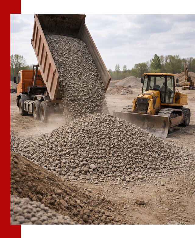 Доставка гравийного щебня фракции 40-70 в Коркине