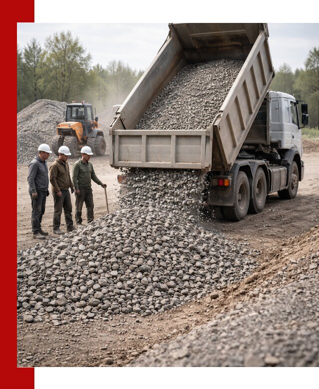 Доставка гравийного щебня фракции 70-120 в Коркине