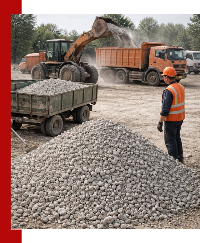 Доставка известнякового щебня фракция 20–40 в Коркине