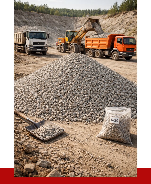 Доломитовый щебень фр. 5-20 в Коркине от 4360 р. | ПРОНЕРУДКрк