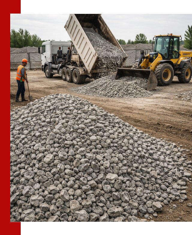 Доставка бетонного щебня фракции 40-70 в Коркине