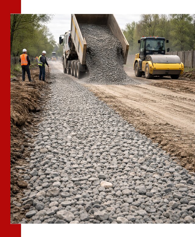 Доставка щебня для отсыпки дорог в Коркине высокого качества