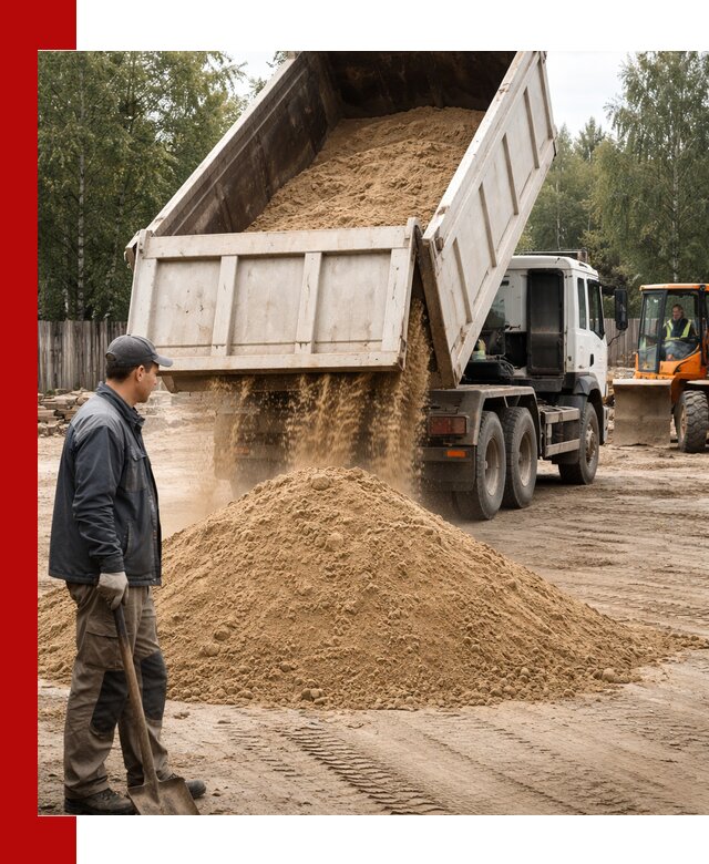 Доставка и продажа песка с разгрузкой в Коркине