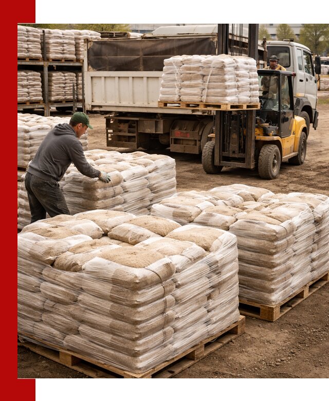 Карьерный песок в мешках с доставкой в Коркине