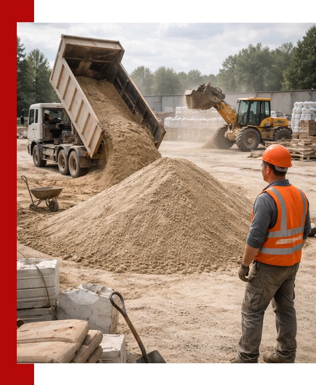 Доставка строительного песка с самосвалом в Коркине