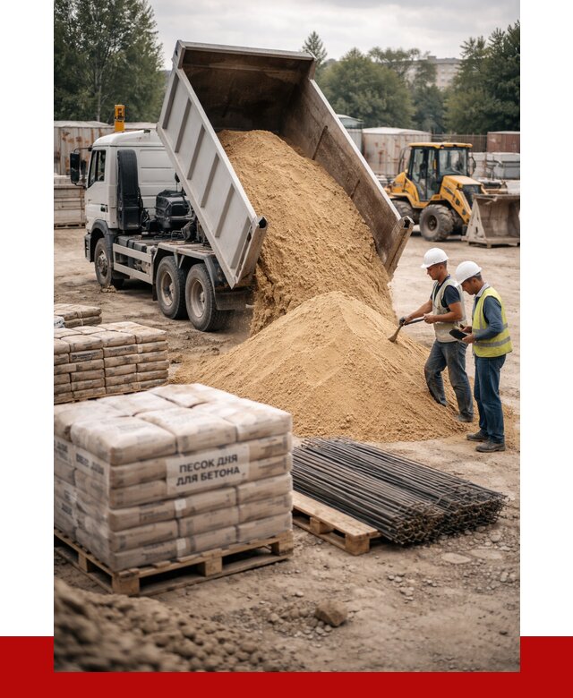 Песок для бетона в Коркине от 2595 р. с доставкой, ПРОНЕРУДКрк