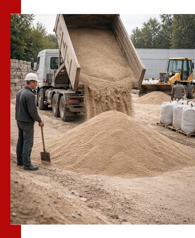Кварцевый песок фракция 0–3 мм с доставкой в Коркине