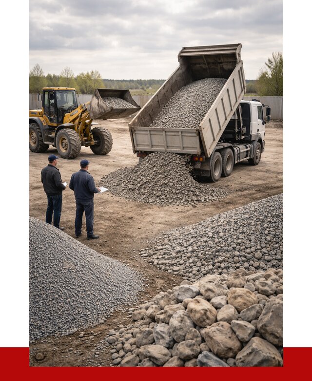 Гравий и камень с доставкой в Коркине от 4360 р. - ПРОНЕРУДКрк