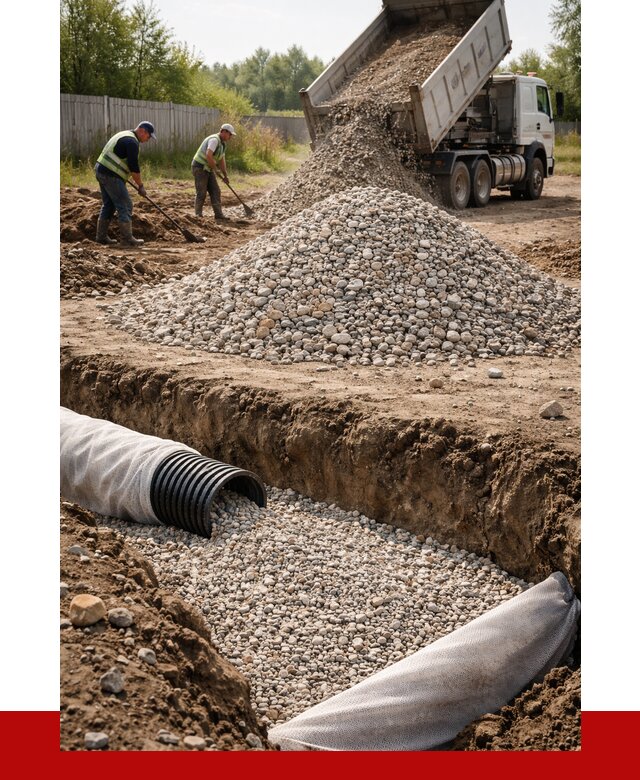 Гравий для дренажа в Коркине от 2284 р., доставка ПРОНЕРУДКрк