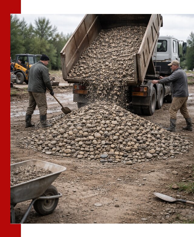 Доставка гальки речной оптом и в розницу в Коркине