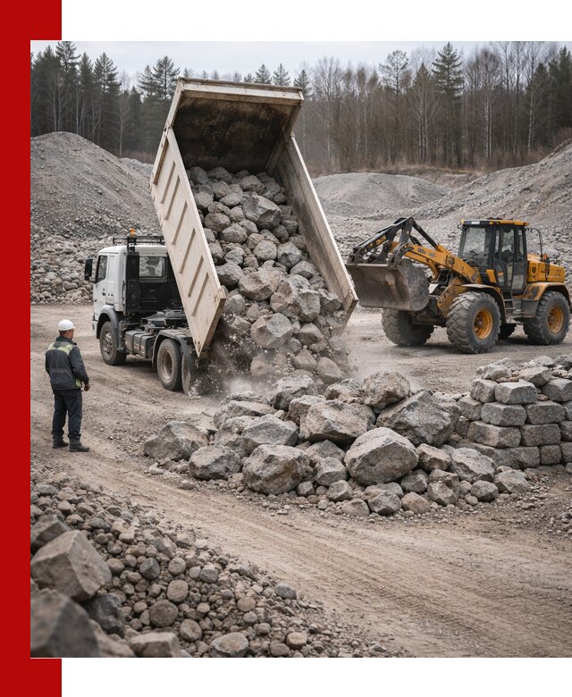 Доставка и продажа бутового гранитного камня в Коркине