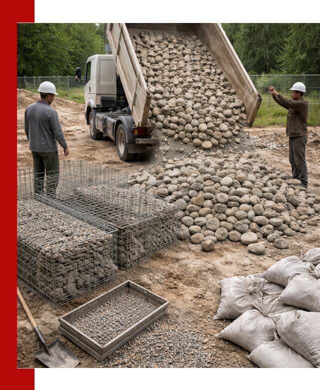 Камень для габионов фракция 70–151 в Коркине