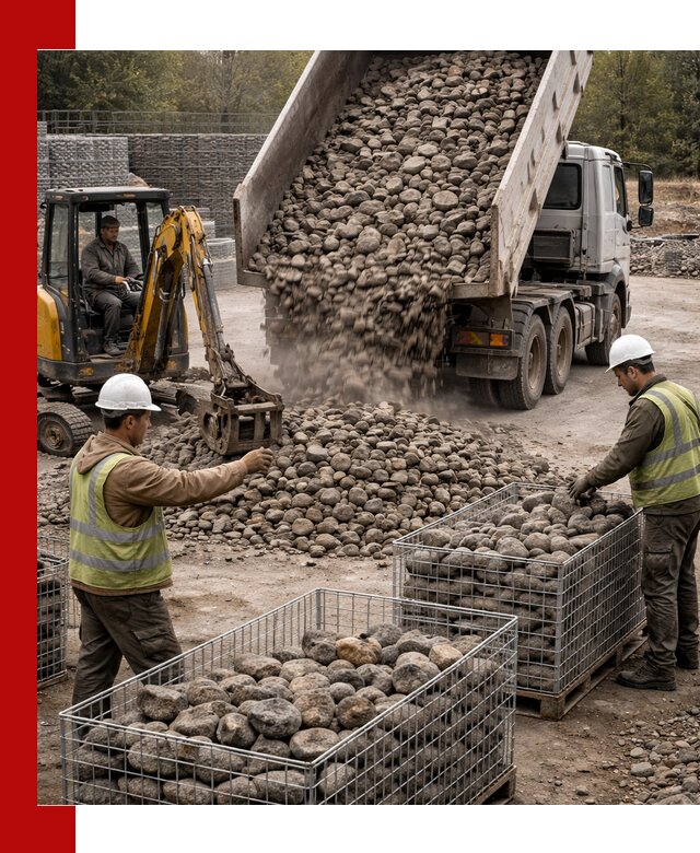 Камень для габионов фракция 100–201 в Коркине