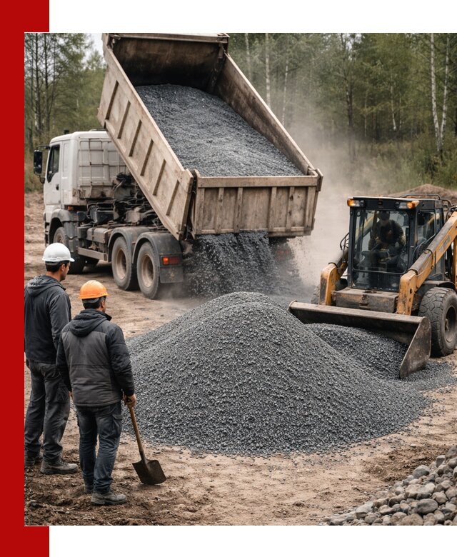 Гранитный отсев 0-5 с доставкой и разгрузкой в Коркине