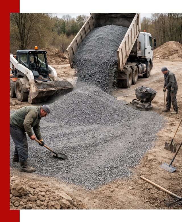 Отсев для подсыпки в Коркине — доставка и подсыпка на участок