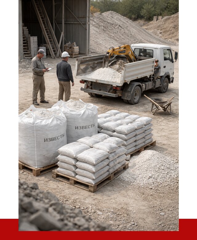 Известь строительная в Коркине с доставкой от 4360 р. | ПРОНЕРУДКрк