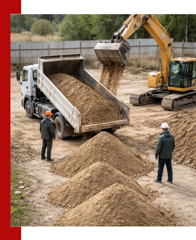 Доставка супеси вагонными и автопартиями в Коркине