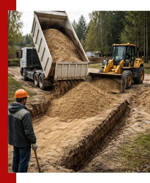 Доставка песчаного грунта в Коркине для строительных работ