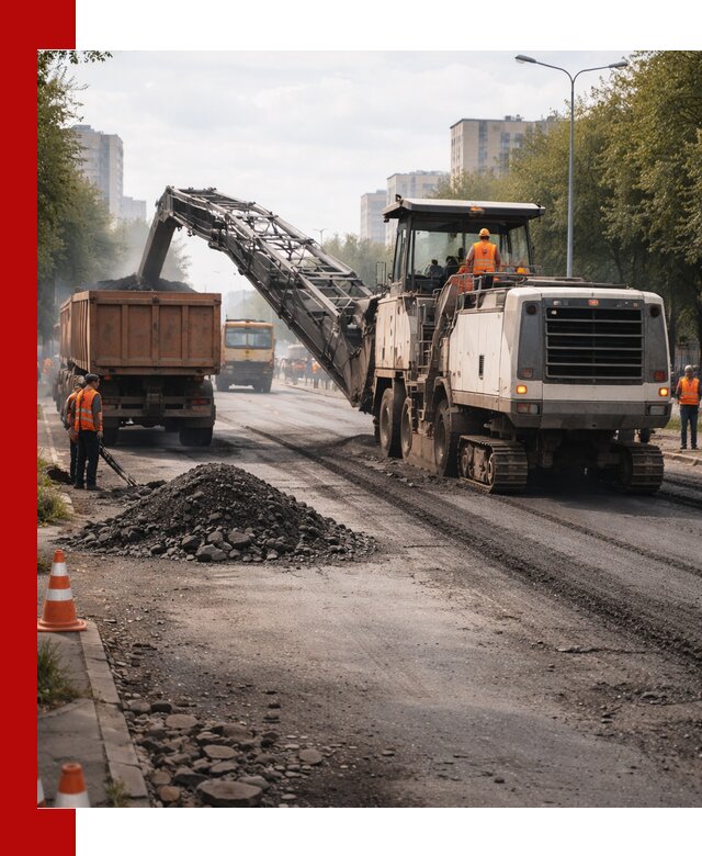 Фрезерованный асфальт в Коркине — удаление и вывоз старого покрытия