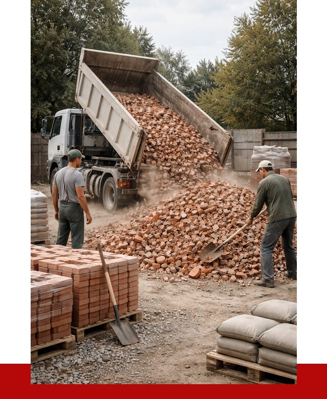 Бой кирпича в Коркине с доставкой от 4360 руб/куб | ПРОНЕРУДКрк