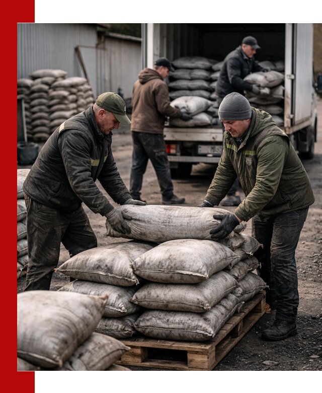 Доставка угля в мешках по выгодным ценам в Коркине