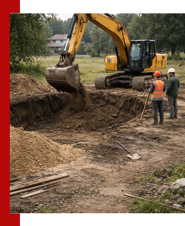Рытье котлована под фундамент в Коркине (быстро и недорого)